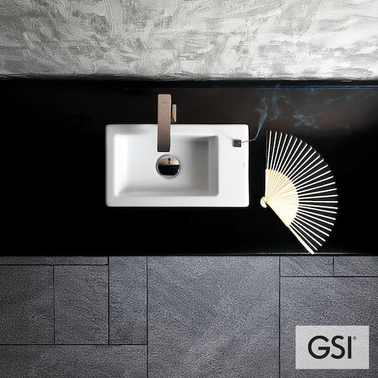 GSI Kube Επικαθήμενος Νιπτήρας Πορσελάνης 40x23cm White