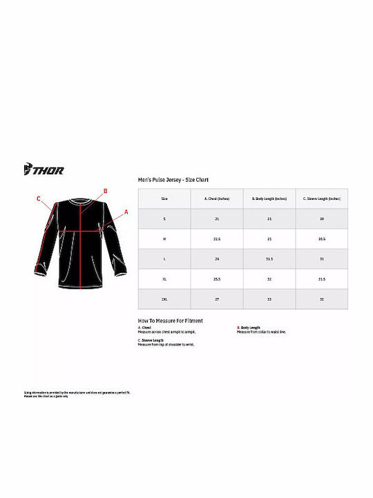 Thor Pulse Bluză Motocross Pentru Bărbați Mânecă Lungă Neagră