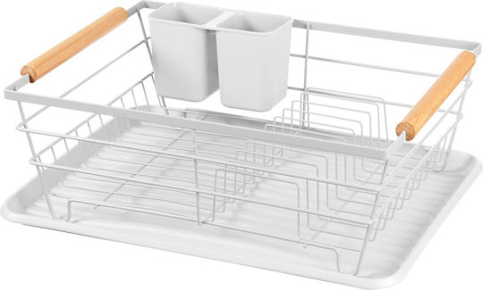 Brunbeste Metallisches Geschirrabtropfer Weiß 43x32x14cm