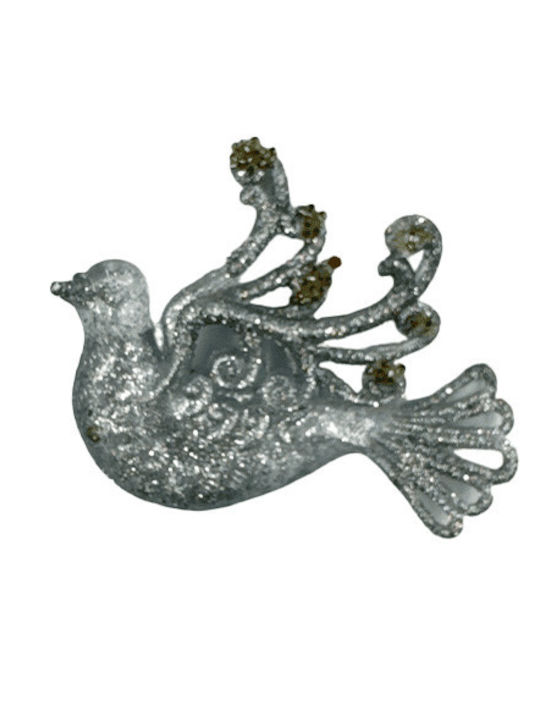 Hanging Little Bird Ornament Glitter 12x9 Cm 2 Designs