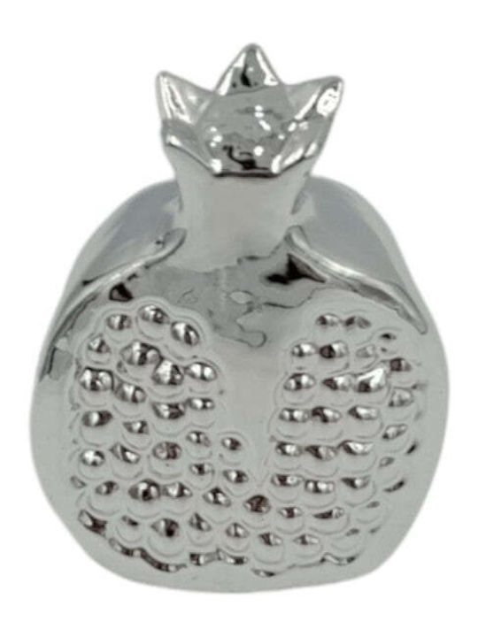 Christmas Decorative Half Pomegranate Porcelain 7.5x6cm 2 Silver Colours