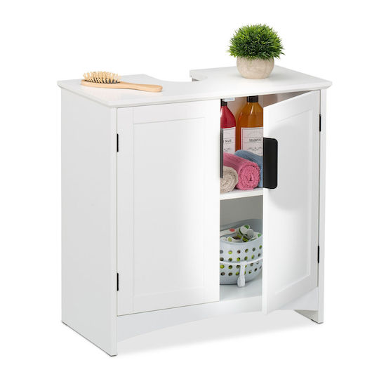 Relaxdays Badezimmer Waschtisch-Einheiten Ohne Waschbecken M60xB30xH60cm Weiß Relaxdays Badezimmer Waschtisch-Einheiten Ohne Waschbecken M60xB30xH60cm Weiß