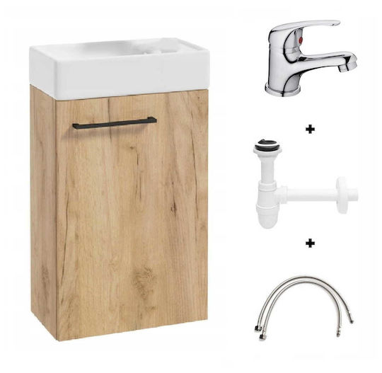 Deftrans Bathroom Vanity Unit With Sink M40xL22xH60cm Craft Oak