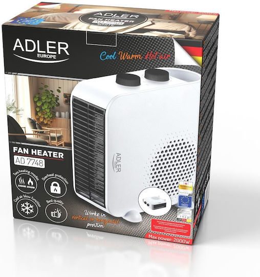 Adler Αερόθερμο Δωματίου Δαπέδου Λευκό 2000W