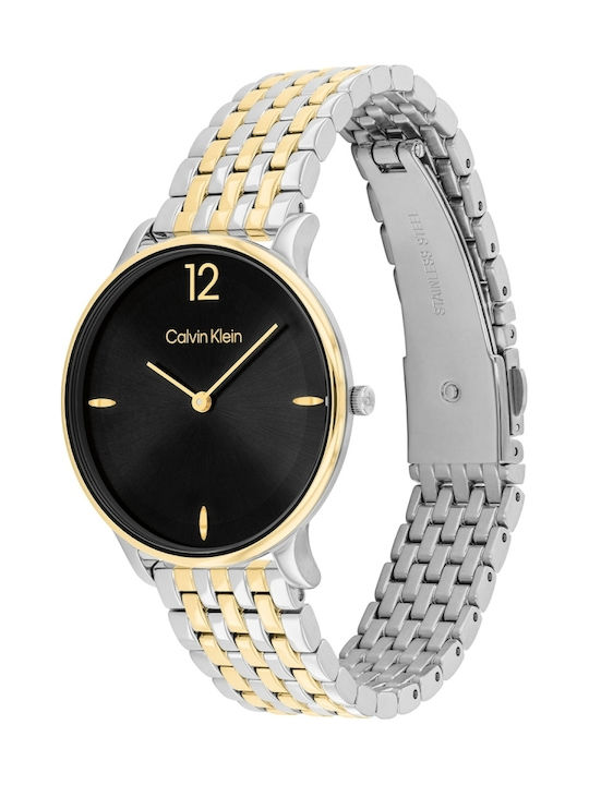 Calvin Klein Ceas De Damă Luxe 34mm Cu Baterie Și Brățară Metalică Argintie