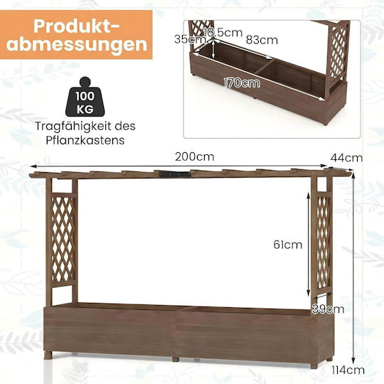 Costway Planter Box Din Lemn Maro Costway Planter Box Din Lemn Maro