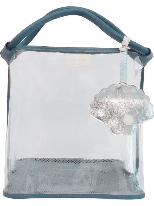 Terrycloth Beach Backpack Bag with Wallet Blue