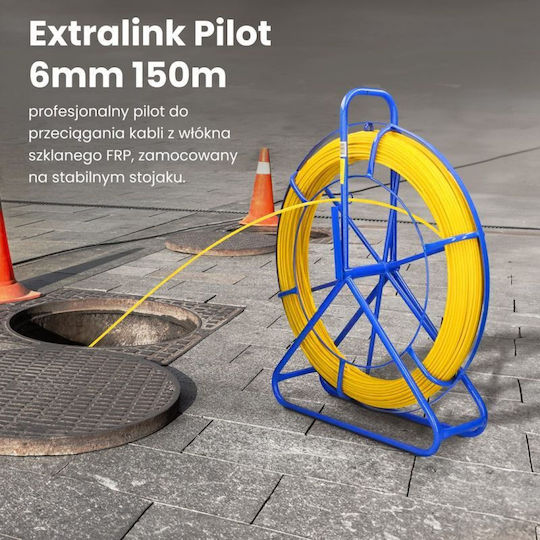 Extralink Optisches Faserkabel 150m Gelb