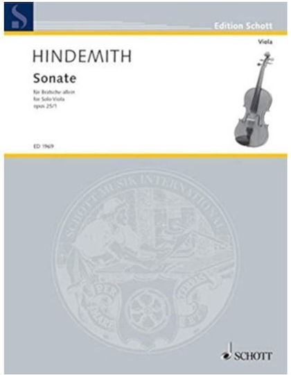 Schott Sohne Hindemith Sonata Op25 No1 Sheet Music for String Instruments / Viola
