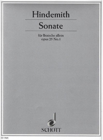 Schott Sohne Hindemith Sonata Op25 No1 Sheet Music for String Instruments / Viola
