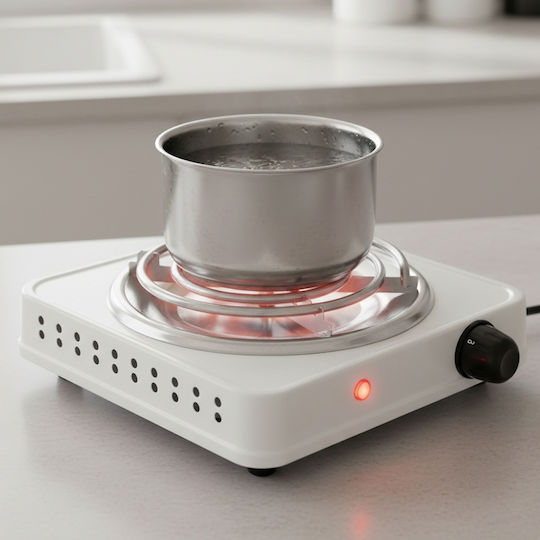 Avizar Compact 1500w Portable Electric Hot Plate 21cm Heating Plate White