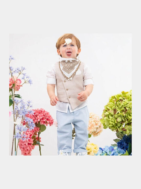 Bambolino Baptism Suit with Vest for Boy Multicolour
