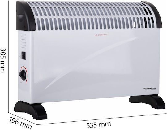 Germina Θερμοπομπός Δαπέδου 2000W 53.5x38.5cm Λευκός