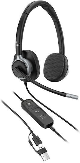 Poly Mission 615 On Ear Multimedia Ακουστικά με μικρόφωνο και σύνδεση USB-A / USB-C