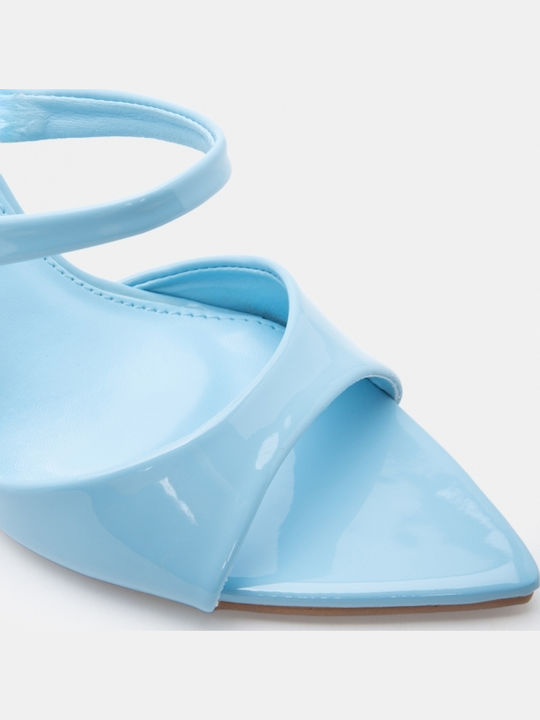 Mules With High Heel In Light Blue Colour