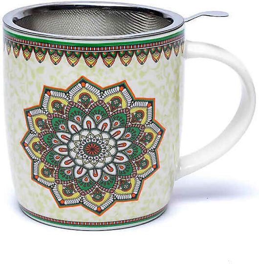 Yogi & Yogini Κούπα από Πορσελάνη Πράσινη 400ml
