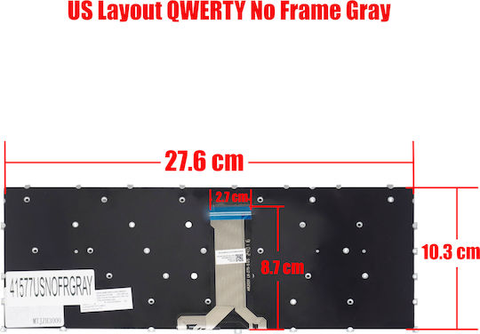 Лаптоп Клавиатура Keyboard Lenovo Ideapad 14 Alc7 Ijl7 Pt4s Sn311c Ncb2301 2022 US Без Рамка Сив КОД.41577USNOFRGRAY