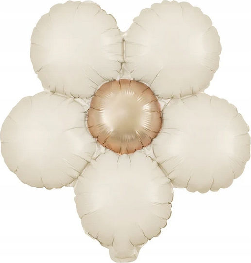 Set 3 Geburtstags Luftballons Blumen Folie Beiges 45cm