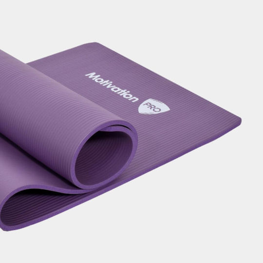 MotivationPro Exercise Mat Purple with Carry Strap (183x61x1cm)