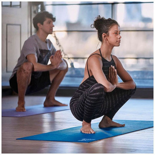 Reebok Double Sided Στρώμα Γυμναστικής Yoga Μαύρο με Ιμάντα Μεταφοράς (173x61x0.6cm)