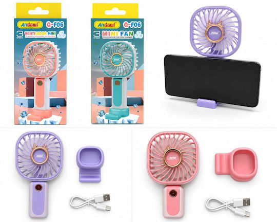 Andowl Вентилатор USB Лилав Q-F06