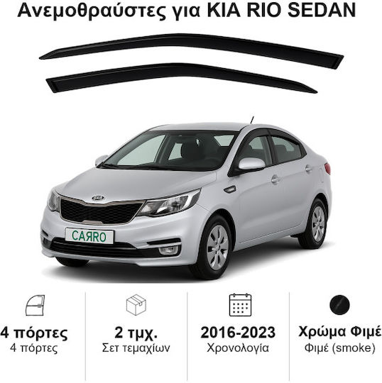 Heko Satz Windabweiser Vordere Dark Fime für Kia Rio 2Stück