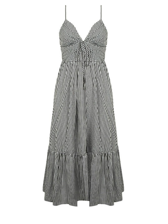 Sommer Midi Slip Dress mit Rüschen Kleid