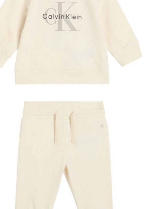 Kids Sweatpants Set Beige