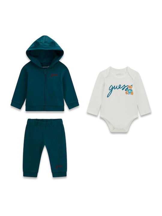 Kids Tracksuit Set With Jacket Green 3 Pieces