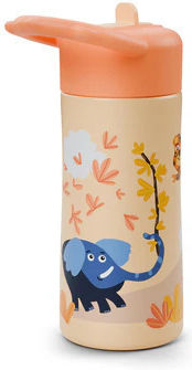 Affenzahn Kids Water Bottle Stainless Steel with Straw Non Spill 430ml