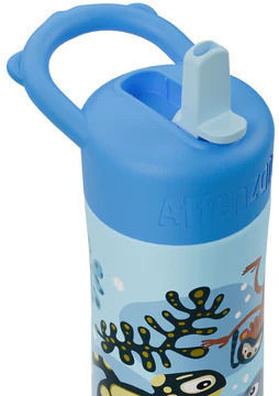 Affenzahn Kids Water Bottle Stainless Steel with Straw Non Spill 430ml