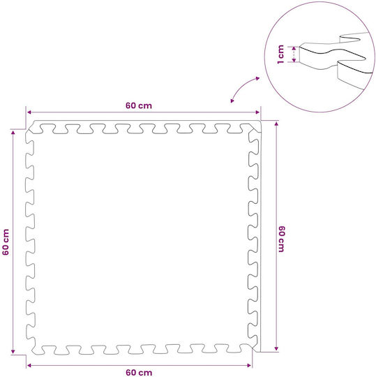 vidaXL Спортни Пъзел Подове Сини 60x60x1cm 40 Бр