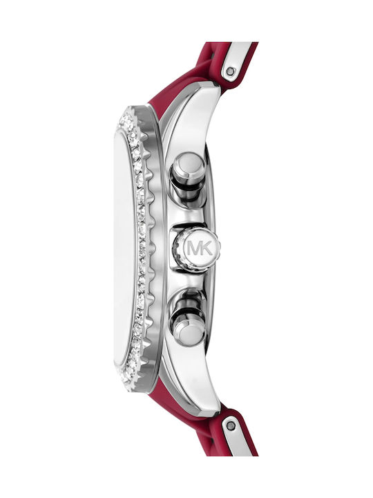 Michael Kors Everest Ceas Dama Cronograf Cu Curea Din Cauciuc Burgundy