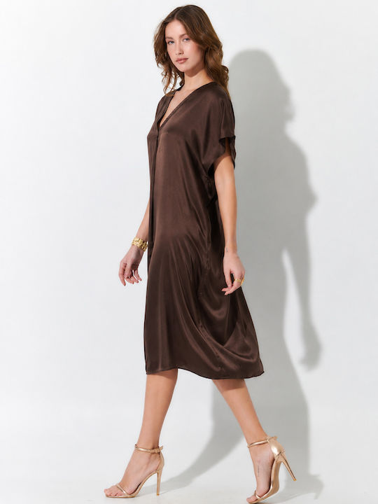 Sommer Midi Abendkleid Grün S262009-Braun