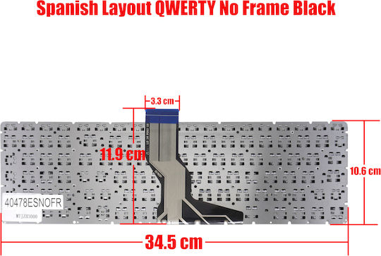 Spanish Laptop Keyboard For Hp 15-bs 15-ab 15-ab000 15-ab100 15-ab200 15-bs000 15-bw000 919794-041 929906-041 925008-051 929906-001 Es No Frame Black Code 40478esnofr