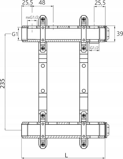 Central Heating Manifold 9 Circuits