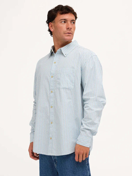 Long Sleeve Denim Shirt in Regular Fit Blue