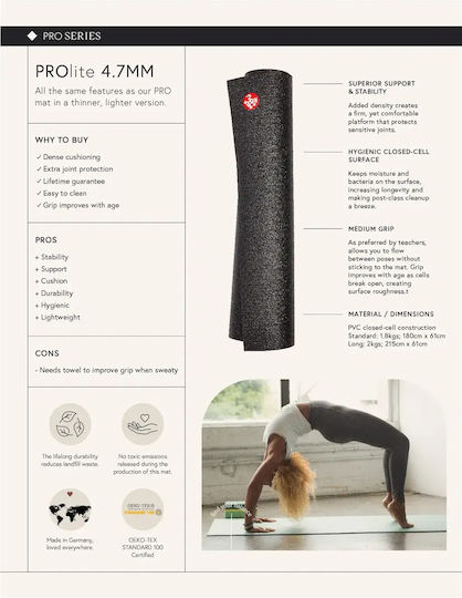 Manduka Yoga Exercise Mat Black
