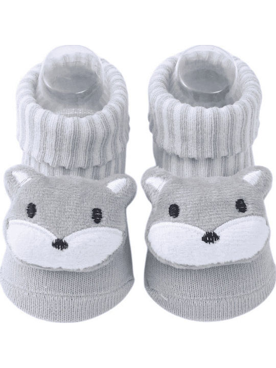3d Cute Cotton Socks Fox Figure Grey