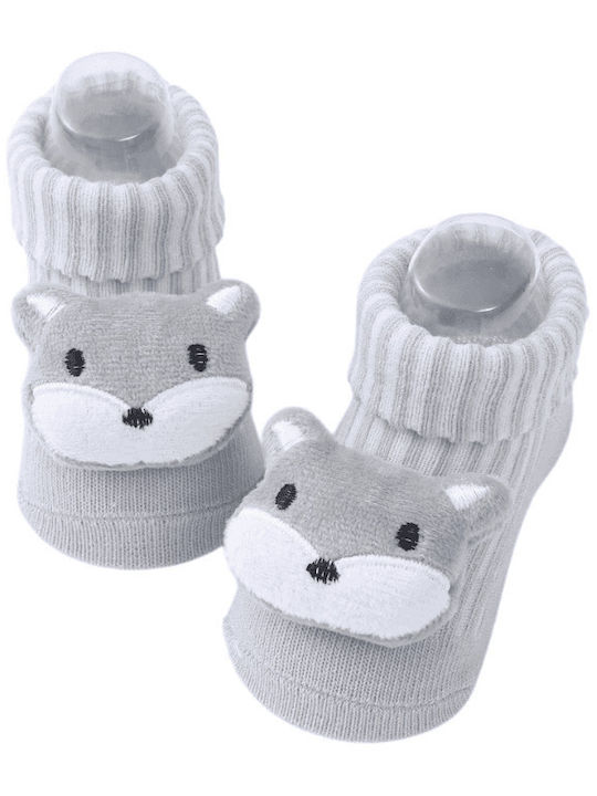 3d Niedliche Baumwollsocken Mit Fuchsfigur – Grau