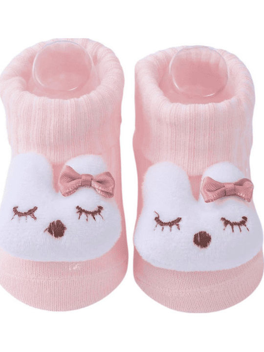 3D Cute Cotton Socks Bunny Figure Pink