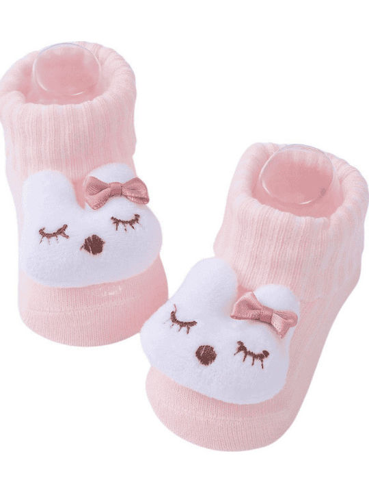 3D Cute Cotton Socks Bunny Figure Pink