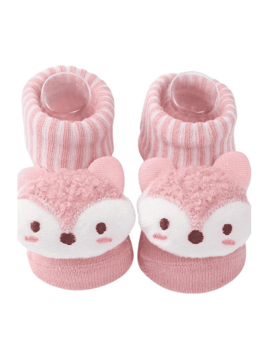 3D Cute Cotton Socks Fox Figure Pink