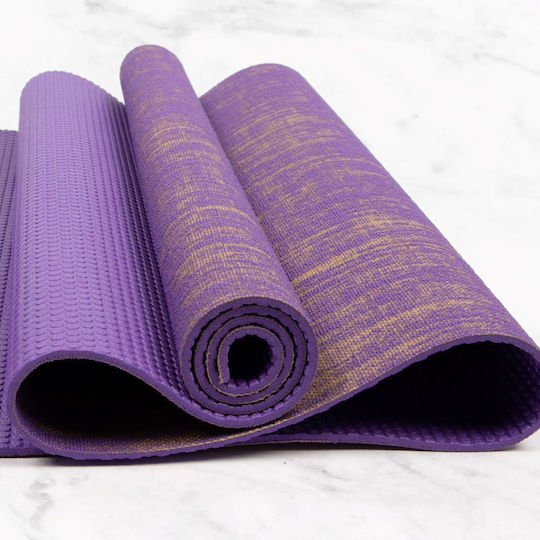 Myga Στρώμα Γυμναστικής Yoga Μωβ (183x61cm)