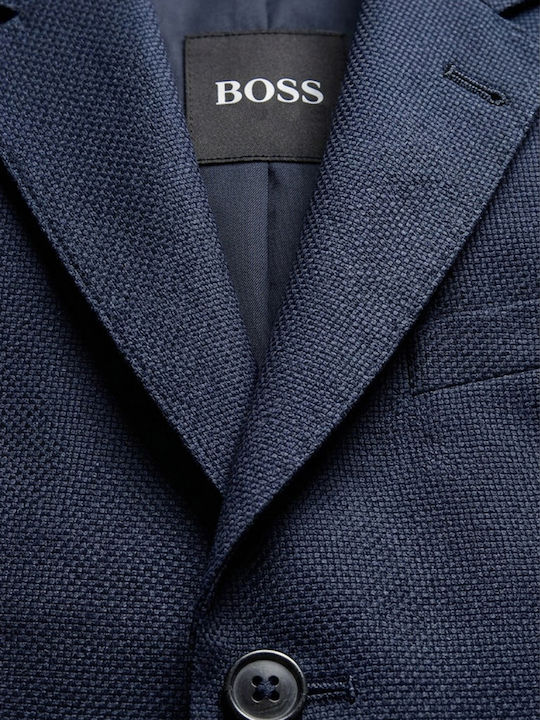 Hutson Winter Men’s Suit Jacket with Slim Fit Dark Blue
