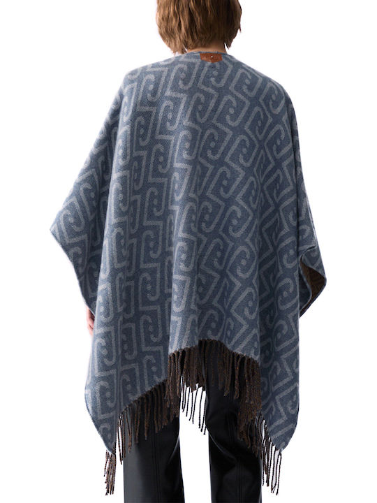 Liu Jo Brown Beige Blue Women's Poncho