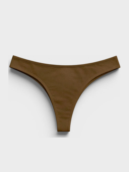 Γυναικεία String 3Pack χωρίς Ραφές Καφέ-ταμπά-ροζ