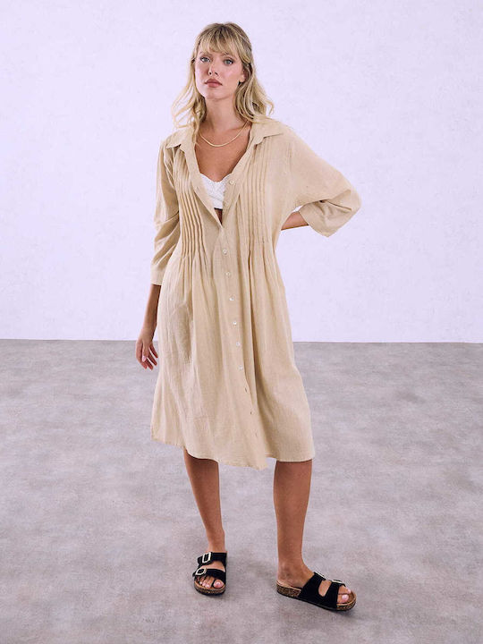 Celestino Damenbademode Kaftan Kleid mit Seitenschlitzen Beige