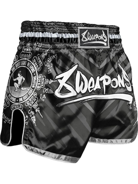 Боксерки Muay Thai 8 Weapons 8 Ways Yant Черно Сребърно