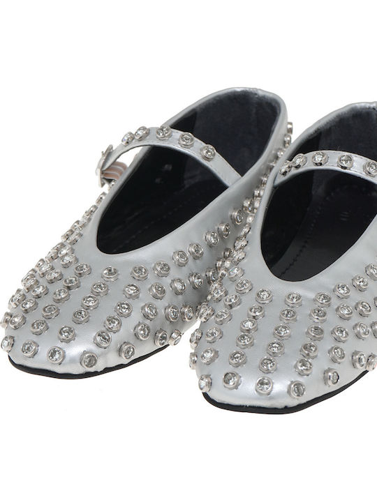 Damen Ballerinas in Silber Farbe